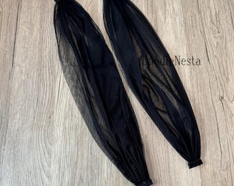 Black Shoulder Straps, Detachable Tulle Straps For Dress, Bridal Accessories, Support Custom