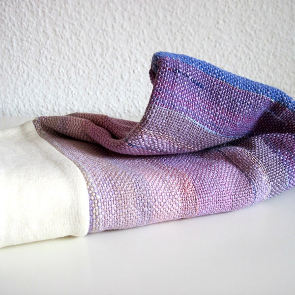 Organic Ombre Baby Blanket handwoven with Eco Fibers and backed with Organic cotton Hemp heavyweight
