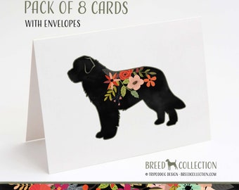 Newfoundland - Pack of 8 Note Cards with envelopes - Boho Floral