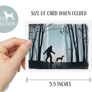 Whippet and Bigfoot Pack of 8 Note Cards with envelopes image 2