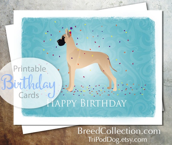 To From Pet Dog Great Dane Personalised Birthday Card