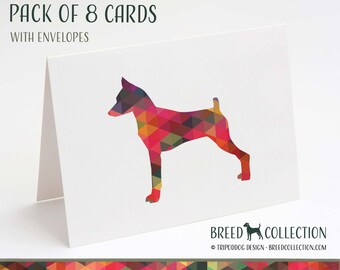Miniature Pinscher - Pack of 8 Note Cards with envelopes - Geo Multi