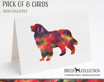 Bernese Mountain Dog - Pack of 8 Note Cards with envelopes - Geo Multi