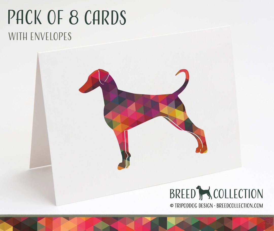 Note Pincher Doberman Pinscher With Natural Tail Pack of 8 Note Cards With Envelopes ...