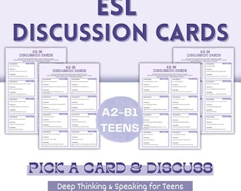 Schede di discussione ESL per adolescenti (A2–B1) | 56 schede per parlare in inglese