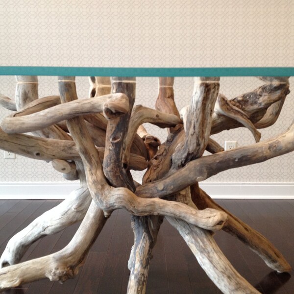 Driftwood Tangle Table Base for a 48”x 36” glass top