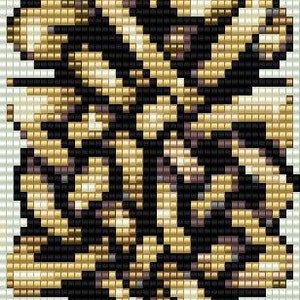 May include: A detailed, intricate design of a knot or braid in shades of brown, black, and white. The design is reminiscent of a Celtic knot or a woven pattern.