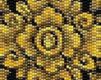 Bali Flower Peyote Bracelet Beading Pattern for Advanced Beaders Pattern