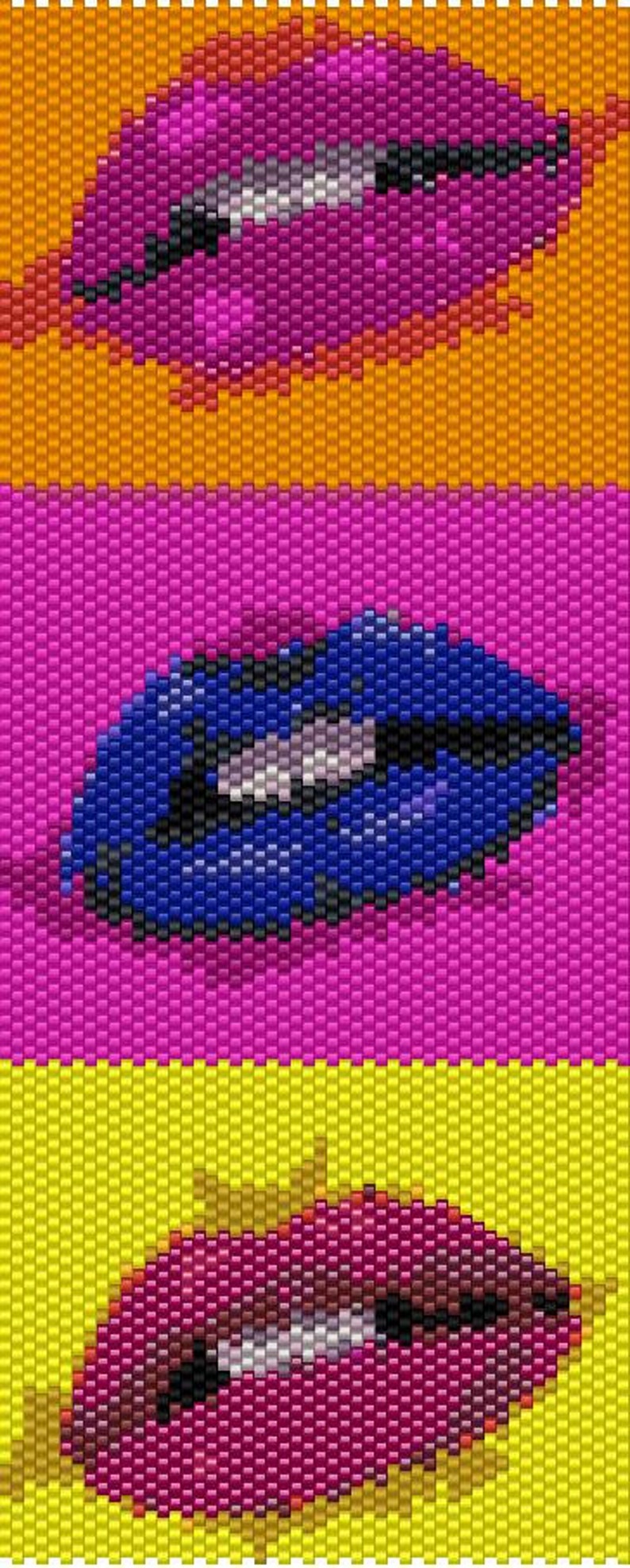 Lips Peyote Beading Pattern for advanced beaders image 2