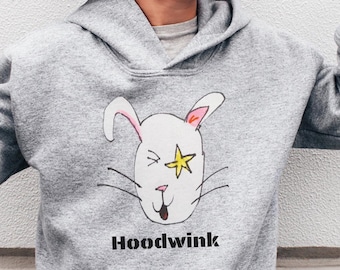 Hoodwink Kids Hoodie | Funny Bunny Graphic Sweatshirt for Boys & Girls | Cute Animal Design | Cozy Pullover | Unique Childrens Gift