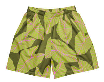 Pantalones cortos de malla verde con estampado Kalo