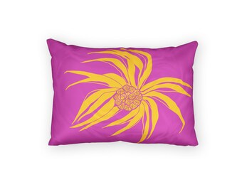 Golden Hala tree Cotton Pillow Sham | Pink Background, Decorative Pillowcase