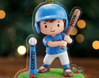 Personalized Tee Ball Player Ornament, Custom Gender Hair & Uniform, Kids T-Ball Christmas Ornament, Little Player Holiday Gift JCTO10