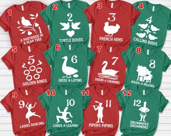 12 Days Of Christmas Group Shirt, Twelve Christmas Days Family Party Shirt, 12 Days Of Christmas Holiday, Christmas Party shirt NEXO11