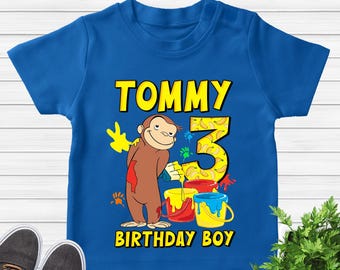 Curious George Birthday Shirt, Family Birthday Matching Shirt, Curious George Birthday Party Shirt, Custom Birthday DTK2I09