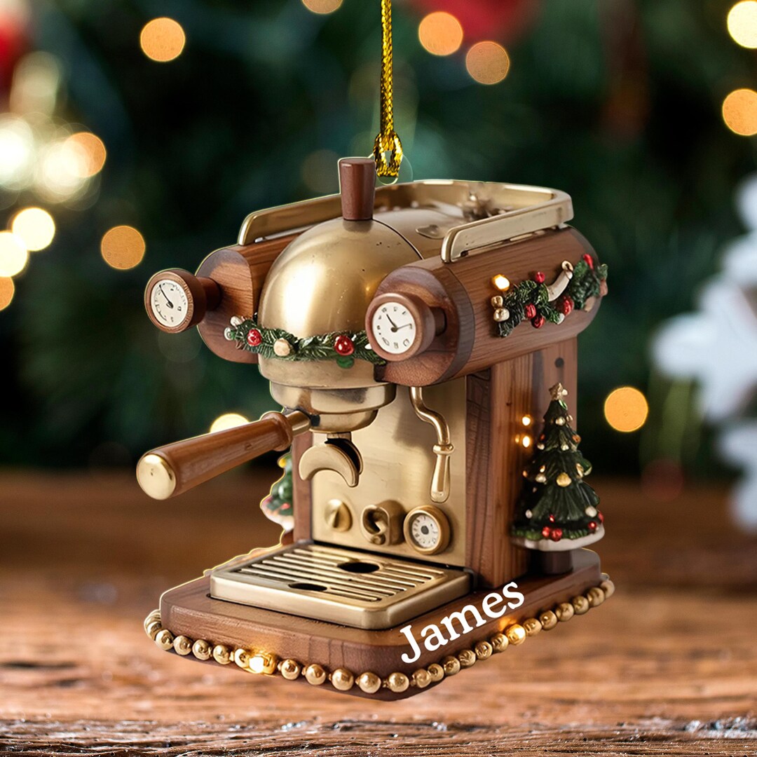 Personalized Espresso Machine Mini 2D Flat Ornament, Vintage Coffee ...