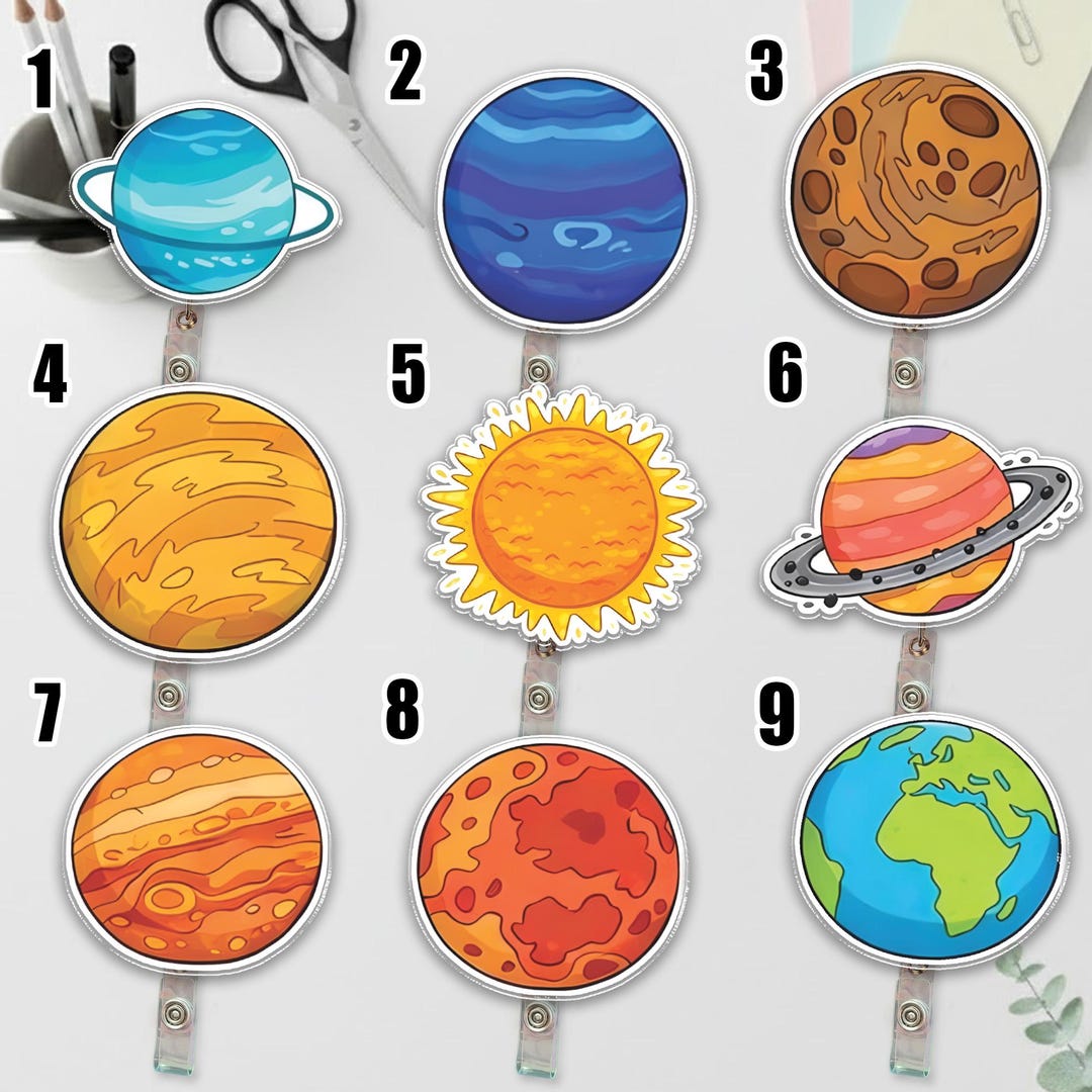 Planet Badge Reel: Cosmic ID Holder, Space Lover Gift D3GW13 - Etsy