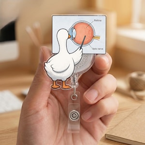 Optometrist Goose Badge Reel, Eye Doctor Goose Badge Holder, Ophthalmology Badge Reel, Optician Gift, Vision Care Gift NHSS02-9