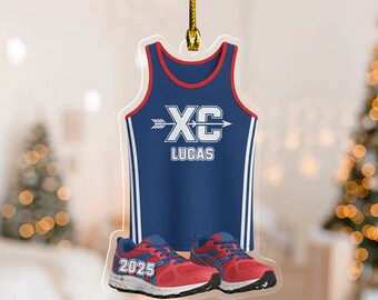 Cross Country Ornament,Personalized Sports Ornament,Sport Team Gift,Cross Country Coach Ornament XC Runner,Runner Team Gift G5QP11