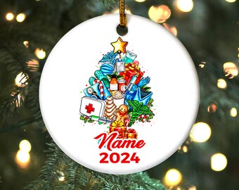 Personalized Nurse Christmas Ornament, Xmas Medical Ornament, Christmas Gift for Nurse, Funny Christmas Ornament, Christmas RN Gift CZJN21