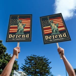 Defend the Constitution Protest Sign PRINTABLE, Anti-Trump Protest Poster Sign For March, Digital Download, Political Activist Rally Sign