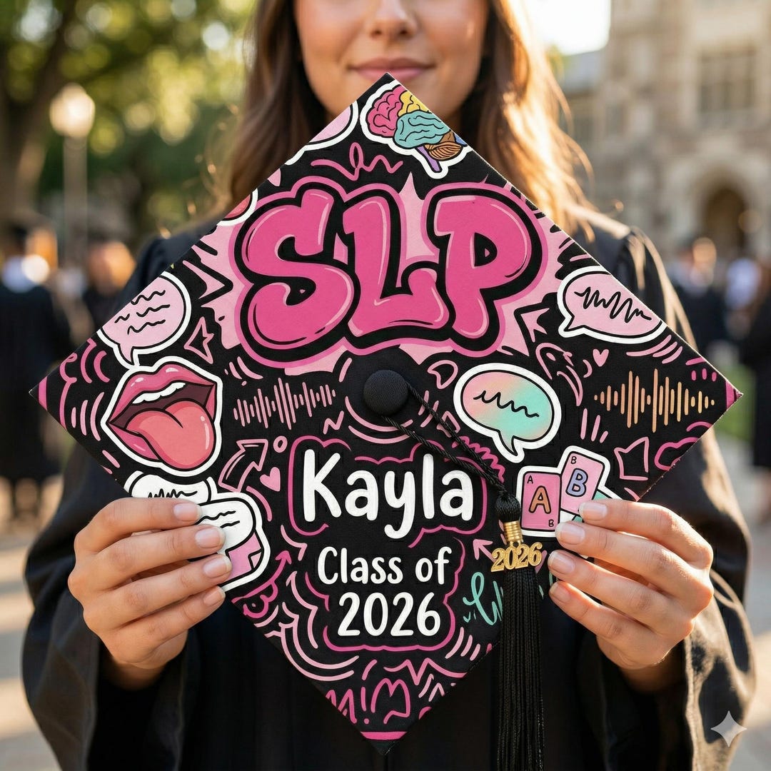Slp Grad Cap Custom Name Class 2026 SLP Graduation Cap Topper Speech Language ...