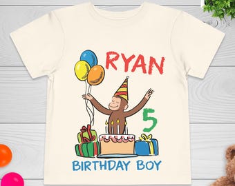 Curious George Birthday Shirt, Family Birthday Matching Shirt, Curious George Birthday Party Shirt, Custom Birthday Matching Shirt NGY409