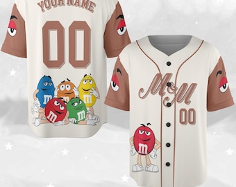 Personalized M&M Candy Birthday Baseball Jersey, M And M Birthday Baseball Jersey, M and M Candy Shirt,Birthday Jersey,Birthday Gift G6GH03