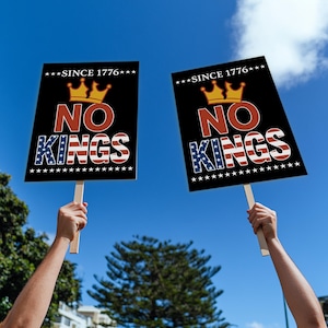 No Kings Protest Sign For No Kings Rally, Anti Trump Protest Sign, Fight Oligarchy Printable Protest Poster, 2025 Rally Signs Download