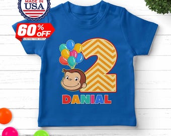 Curious George Birthday Shirt, Family Birthday Matching Shirt, Curious George Birthday Party Shirt, Custom Birthday Matching Shirt TK2J02