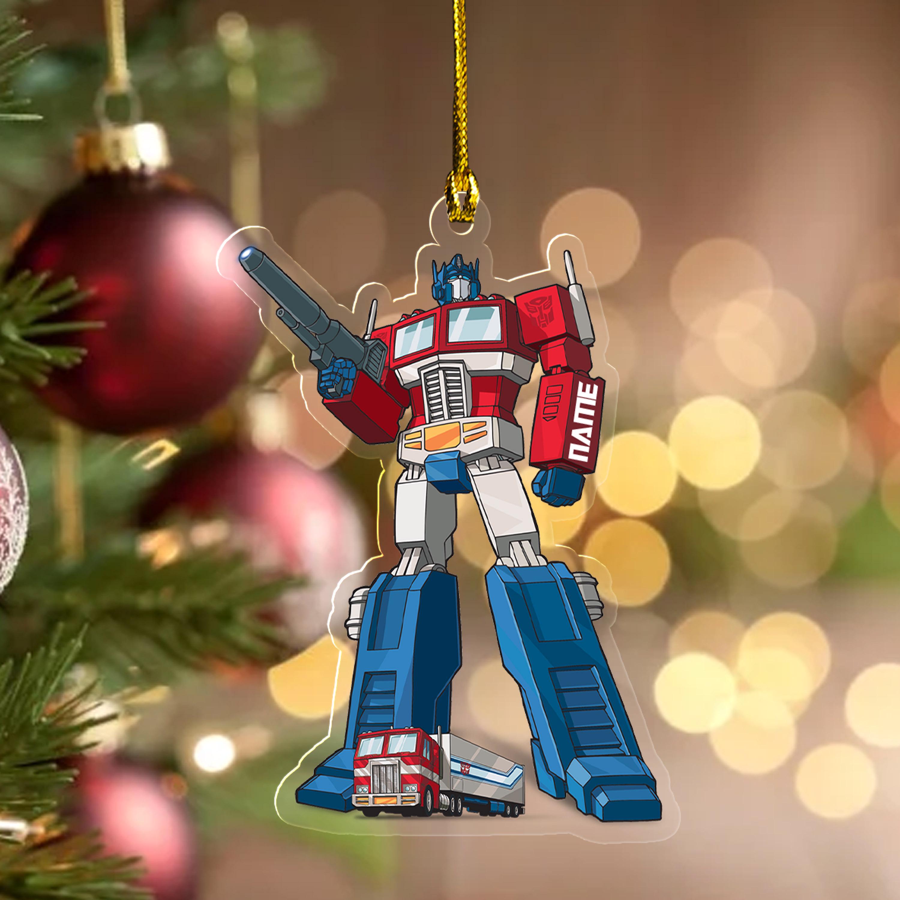 Ornement De Noël Personnalisable Transformers Bumblebee & Grimlock En Résine - Polarx, Neuf