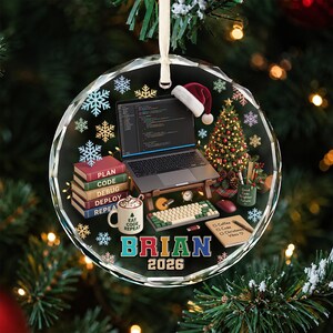 Personalized Software Developer Christmas Ornament, Custom Programmer Coding Keepsake, Tech Geek Holiday Gift C2LT15-4 bild 6