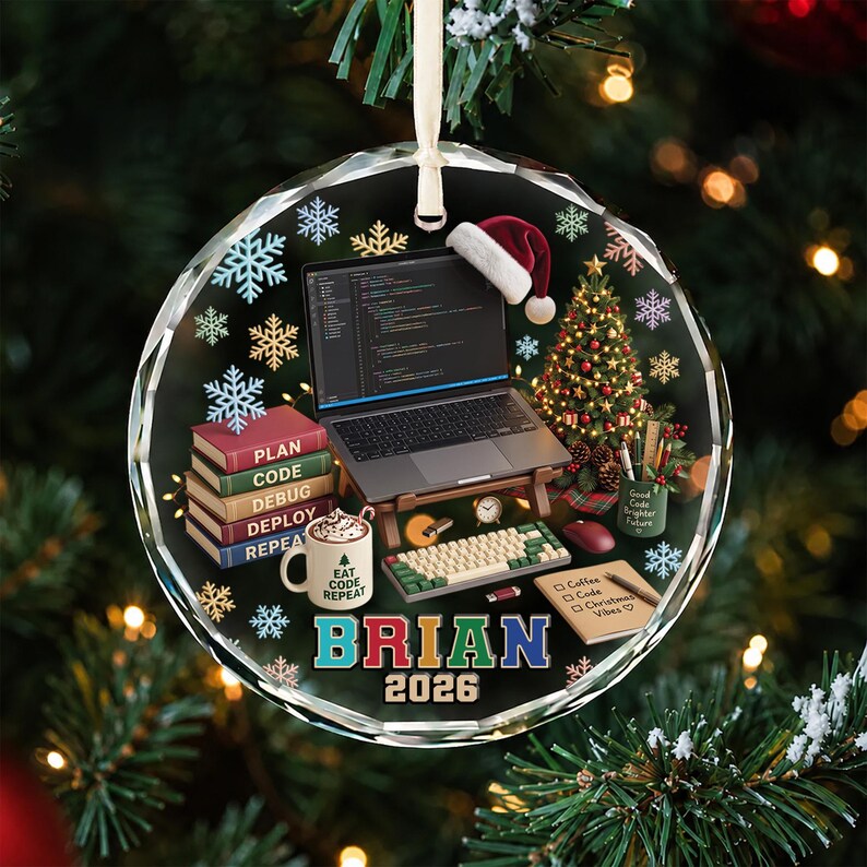 Personalized Software Developer Christmas Ornament, Custom Programmer Coding Keepsake, Tech Geek Holiday Gift C2LT15-4 bild 6