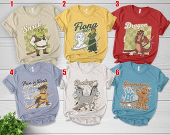 All Characters Shrek Shirt, Fiona Donkey Lord Farquaad Gingerbread Man Shrek Group Matching, Shrek Birthday Boy/Girl, Shrek Matching G5SJ10