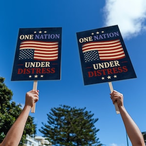 One Nation Under Distress Protest Sign PRINTABLE, Anti-Trump Protest Poster Sign For March, Digital Download, Political Activist Rally Sign