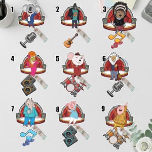 Sing Movie 2 Badge Reel, Cartoon Badge Reel, Cute Movie Character ID Holder, Nurse Office Gift D3D615