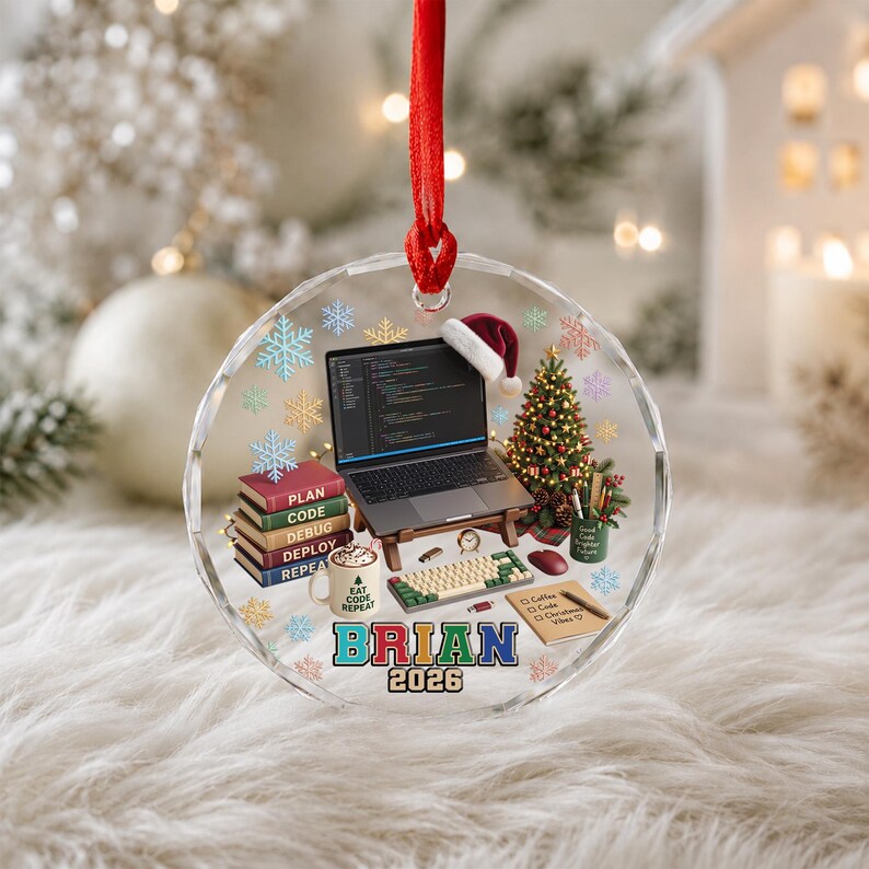Personalized Software Developer Christmas Ornament, Custom Programmer Coding Keepsake, Tech Geek Holiday Gift C2LT15-4 bild 7