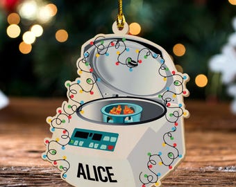 Personalized Centrifuge Ornament, Lab Tech Decor, Scientist Ornament, Biology Chemistry Medical Gift, Xmas Tree Decor, Christmas Gift NGWO06