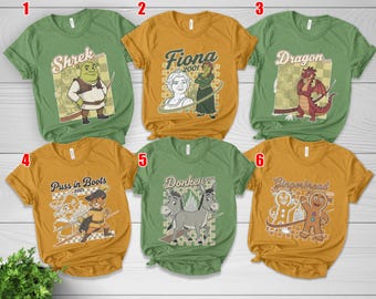 All Characters Shrek Shirt, Fiona Donkey Lord Farquaad Gingerbread Man Shrek Group Matching, Shrek Birthday Boy/Girl, Shrek Matching G5SJ10