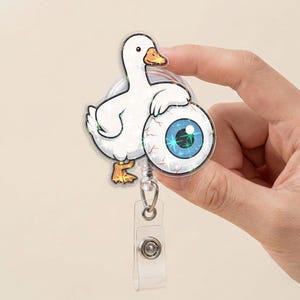 Optometrist Goose Badge Reel, Eye Doctor Goose Badge Holder, Ophthalmology Badge Reel, Optician Gift, Vision Care Gift NHSS02-7