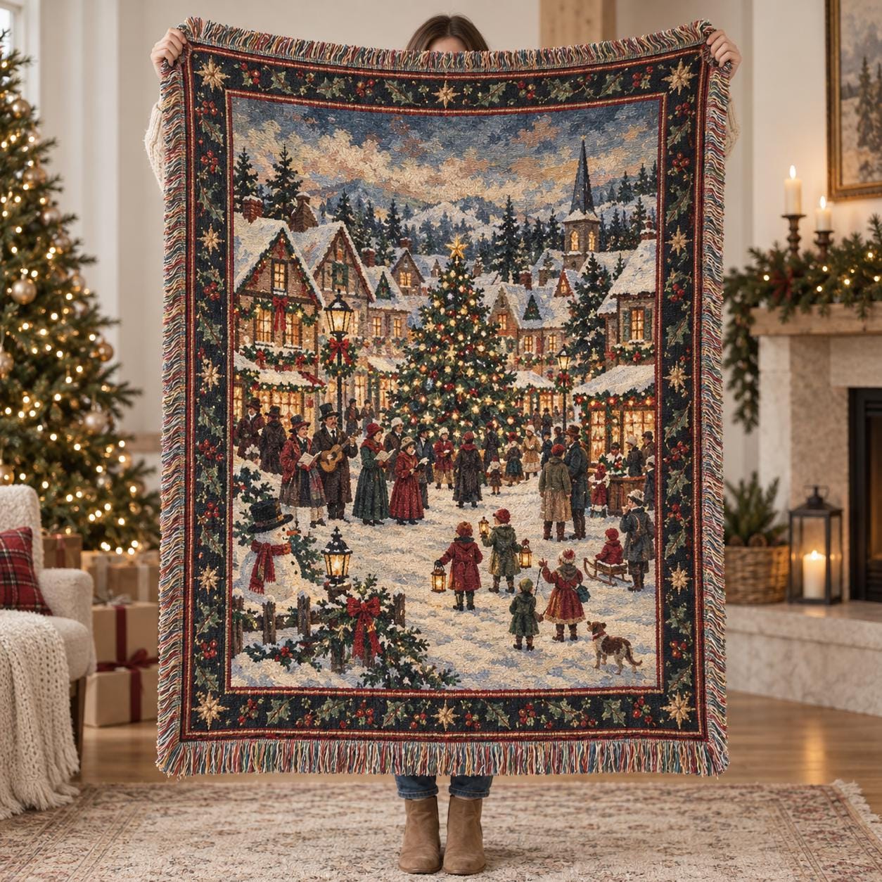 Christmas Carol Throw - Etsy
