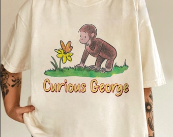Curious George Shirt, Y2K Curious George Cartoon Top, Vintage Graphic Shirt, Book Children Trendy Tee, Birthday Gift for her NHOP02-12