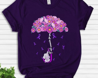 Alzheimers Flower Shirt, Family Support TShirt, Alzheimer Gifts for Her, Awareness Month,I Will Remember For You, Ribbon Graphic Tees CZFD03