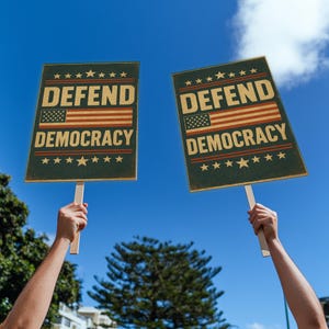 Defend Democracy Resist Protest Sign PRINTABLE, Anti-Trump Protest Poster Sign For March, Digital Download, Political Activist Rally Sign