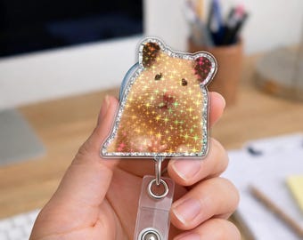 Hamster Badge Reel, Badge Reel, Medical ID Badge, Nurse Badge Reel, Funny Badge Holder, Funny Gift, Cute Hamster, Name Tag C2GJ13
