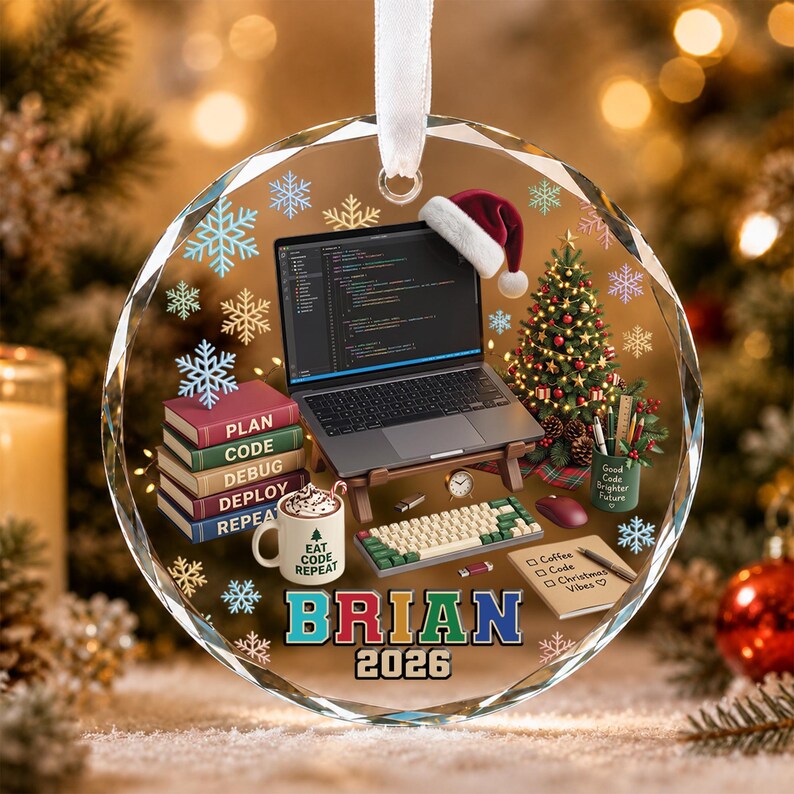Personalized Software Developer Christmas Ornament, Custom Programmer Coding Keepsake, Tech Geek Holiday Gift C2LT15-4 bild 3