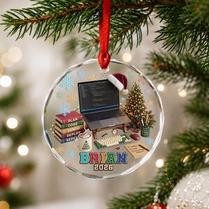Personalized Software Developer Christmas Ornament, Custom Programmer Coding Keepsake, Tech Geek Holiday Gift C2LT15-4 bild 4