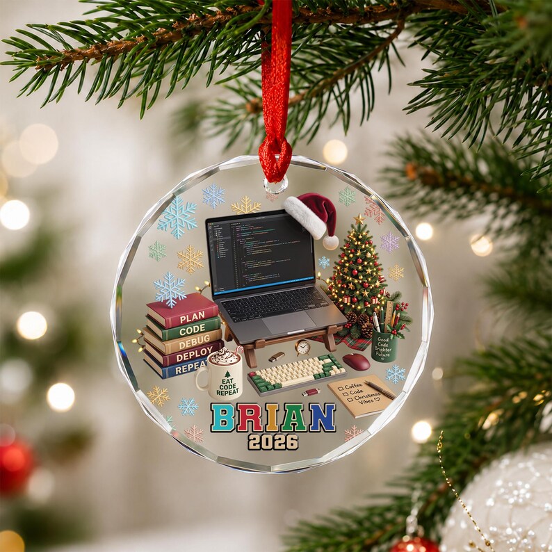 Personalized Software Developer Christmas Ornament, Custom Programmer Coding Keepsake, Tech Geek Holiday Gift C2LT15-4 bild 4