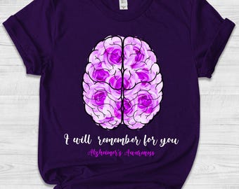 Support Alzheimer's Shirt, Alzheimer Awareness Shirt, Alzheimer Dad Mom, Dementia Shirt, Alzheimer's Tee, Purple Ribbon Alzheimer C-27122225