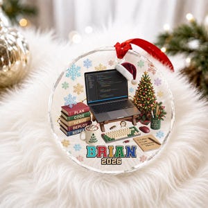 Personalized Software Developer Christmas Ornament, Custom Programmer Coding Keepsake, Tech Geek Holiday Gift C2LT15-4 bild 5
